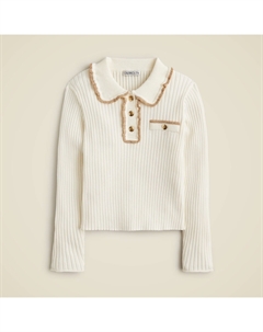 Свитер-Поло с оборками для девочек, золотой J.crew