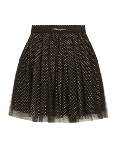 Юбка, украшенная кристаллами Kids, золотой Dolce&gabbana