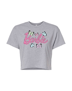 Укороченная футболка с логотипом Barbie для подростков, серый Licensed character
