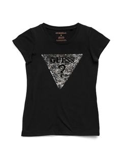 Двусторонняя футболка Beatrix с логотипом и пайетками (7–16), черный Guess factory