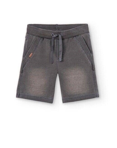 Плюшевые шорты для мальчика с карманами и кулиской, серый Boboli