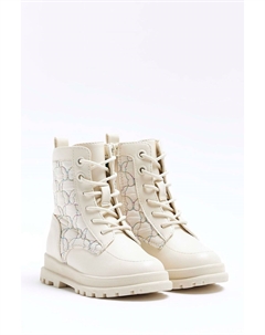 Ботильоны для девочек с радужной строчкой, бежевый River island