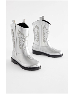 Западные резиновые сапоги, серебряный Next