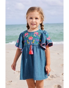 Платье-Кафтан с вышивкой (от 3 месяцев до 10 лет), синий Next