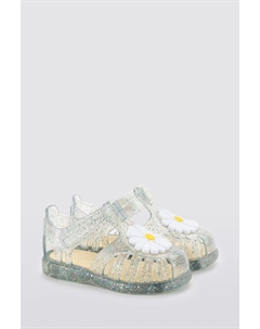 Сандалии Nym с блестками прозрачный цветочный глянец, бежевый Igor