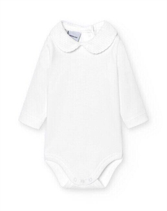 Комплект из 2 детских боди из пике с воротником-поло, белый Babidu