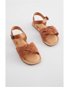 Сандалии из плетеной кожи, коричневый Next