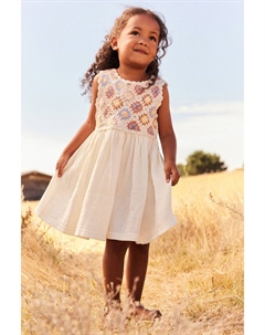 Квадратное платье крючком (от 3 месяцев до 7 лет), экрю Next