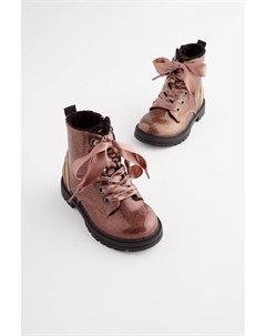 Ботинки на шнуровке с теплой подкладкой, розовый Next