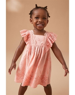 Хлопковое платье с английской вышивкой (от 3 месяцев до 8 лет), розовый Next