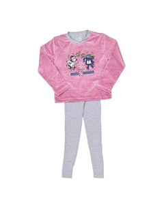 Зимняя пижама с тафтинговой отделкой и V-образным вырезом 3176 для девочек, мультиколор Kukuxumusu