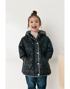 Непромокаемое утепленное пальто с сердечками (от 12 месяцев до 7 лет), серый Next