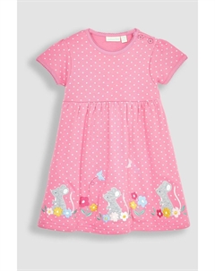 Платье из джерси с аппликациями внизу, розовый Jojo maman bébé