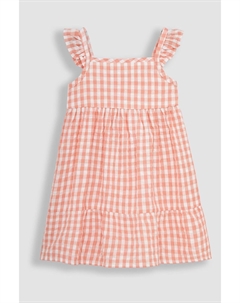 Многослойное платье с рюшами на плечах, оранжевый Jojo maman bébé