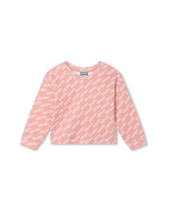 Розовый свитшот с логотипом по всей поверхности, розовый Kenzo kids