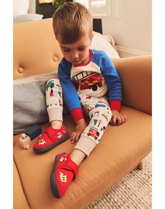 Тапочки на липучке с принтом, красный Next