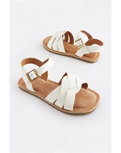 Сандалии из плетеной кожи, белый Next