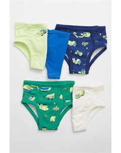 Трусы с принтом 5 шт, зеленый Gap