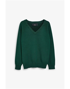 Вязаный школьный свитер с v-образным вырезом (3–16 лет), зеленый Next