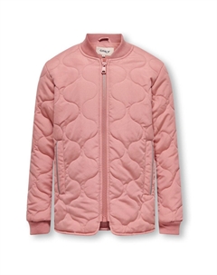 Розовая детская стеганая куртка на молнии только для детей, розовый Only