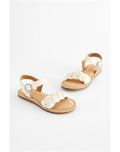 Плетеные кожаные сандалии, белый Next