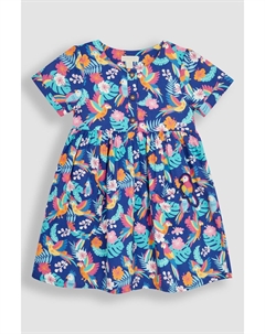 Летнее платье с карманами и пуговицами спереди, синий Jojo maman bébé