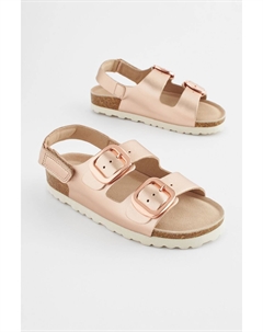 Сандалии с двумя ремешками и пробковой подошвой, розовый Next