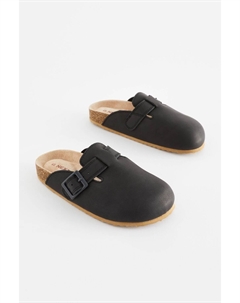 Кожаные сабо с пяткой на пятке, черный Next