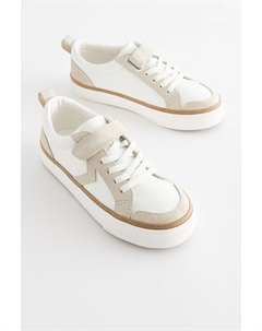 Кроссовки в стиле шеврон с эластичными шнурками и застежкой на липучки, белый Next