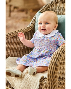 Платье с воротником-стойкой и цветочным принтом клубники, розовый Jojo maman bébé