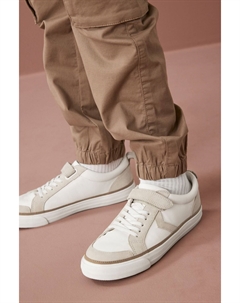 Кроссовки в стиле шеврон с эластичными шнурками и застежкой на липучки, белый Next