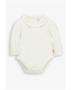 Боди с вышитым воротником в форме сердца, бежевый Jojo maman bébé