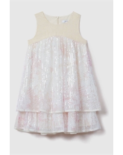 Многослойное платье с пайетками и рисунком ромашки, розовый Reiss