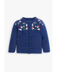 Кардиган с рождественской вышивкой, синий Jojo maman bébé