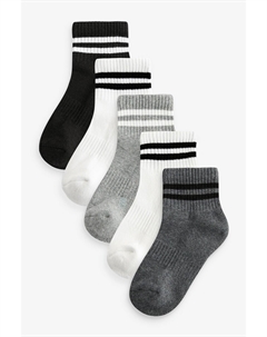 Спортивные носки с хлопковыми полосками 5 шт, черный Next