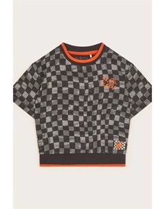 Толстовка с короткими рукавами и шахматным узором, черный Monsoon