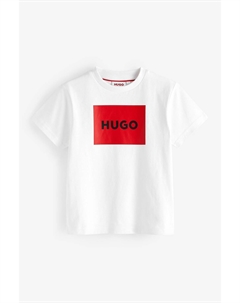 Футболка с короткими рукавами и логотипом, белый Hugo