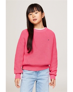 Розовый свитер в рубчик Essential, розовый Tommy hilfiger