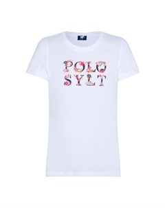 Футболка с цветочным узором, цвет Bright White Polo sylt