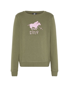 Свитер с блестящим принтом этикеток, цвет Burnt Olive Polo sylt