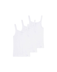 Распашонки для девочек, комплект из 3 рубашек без рукавов базовый - белый, цвет Years Sanetta