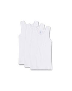 Майка для девочки - рубашка без рукавов, верх, хлопок натуральный, однотонный, белый Sanetta