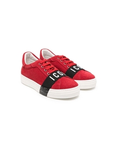 Кроссовки с контрастной полоской и надписью Icon, красный Dsquared2