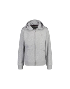 Детская толстовка - SHIELD FULL ZIP HOODIE, капюшон, молния, хлопок, серый Gant