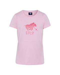 Футболка с блестящим принтом этикеток, цвет Pink Lady Polo sylt