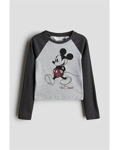 Рубашка из джерси с мотивным принтом, серый H&m