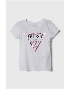 Детская хлопковая футболка, белый Guess