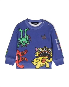 Толстовка с графичным принтом, синий Dsquared2