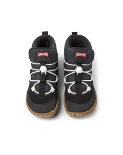 Детские ботильоны на контрастной подошве в горошек черного цвета, черный Camper