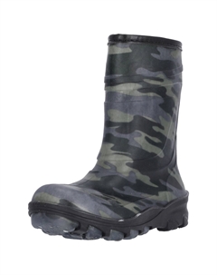 Детские резиновые сапоги Cenerki на теплой подкладке, цвет Agave Green Zigzag